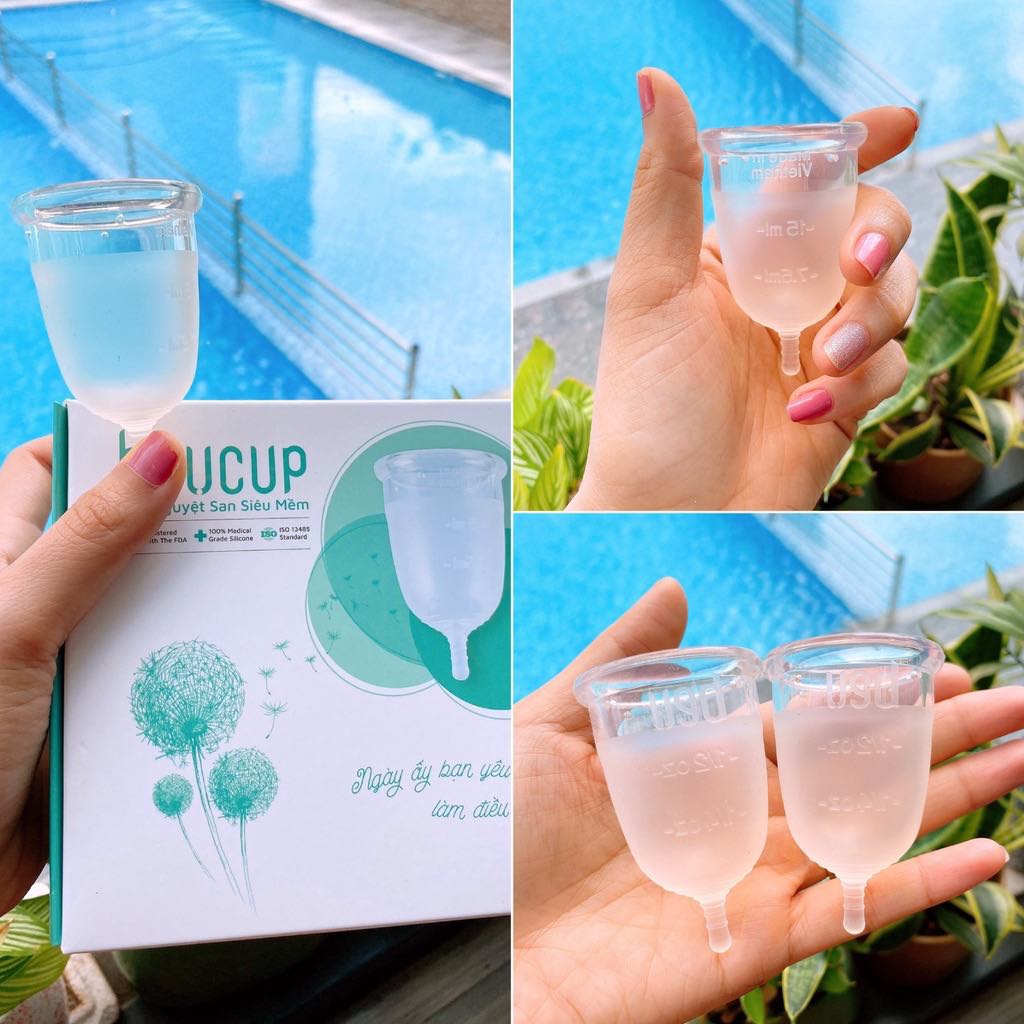 Cốc Nguyệt San BeuCup Silicone Y Tế  Tặng 1 Dung Dịch Vệ Sinh Cốc Nguyệt San BeU Mate 50ml