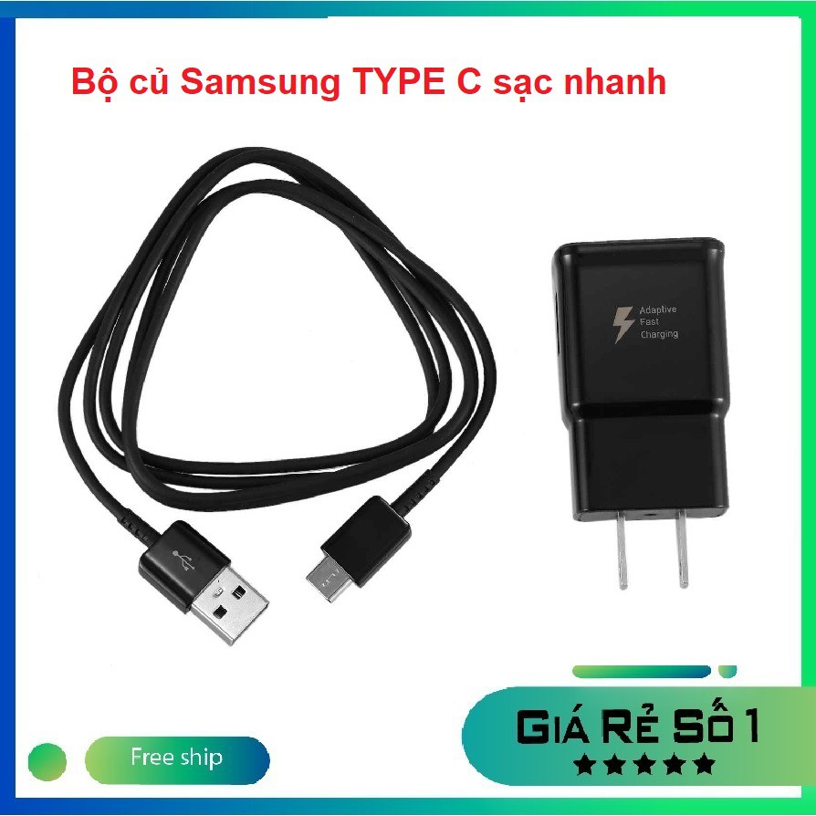 Combo bộ củ cáp Samsung S8 Zin máy sạc nhanh chân TYPE-C