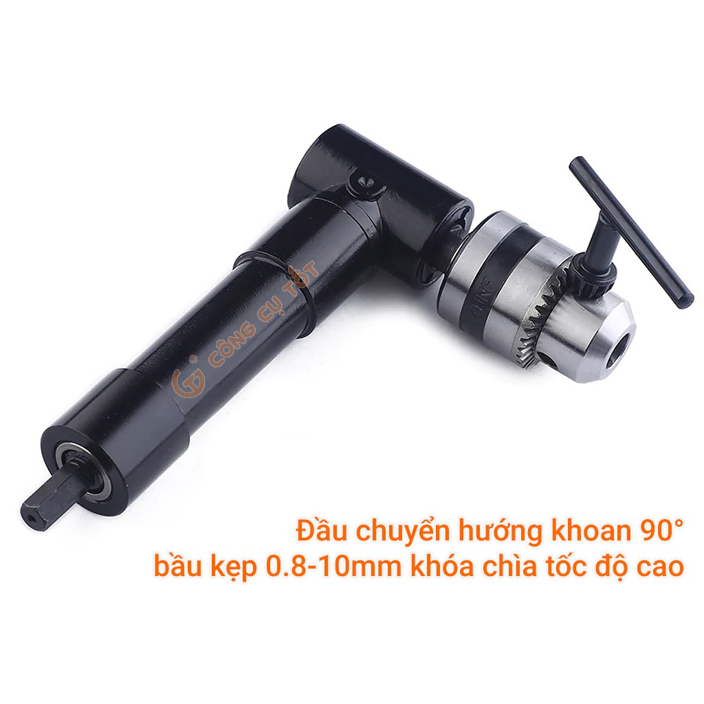 Đầu chuyển hướng khoan 90° bầu kẹp 0.8-10mm khóa chìa tốc độ cao