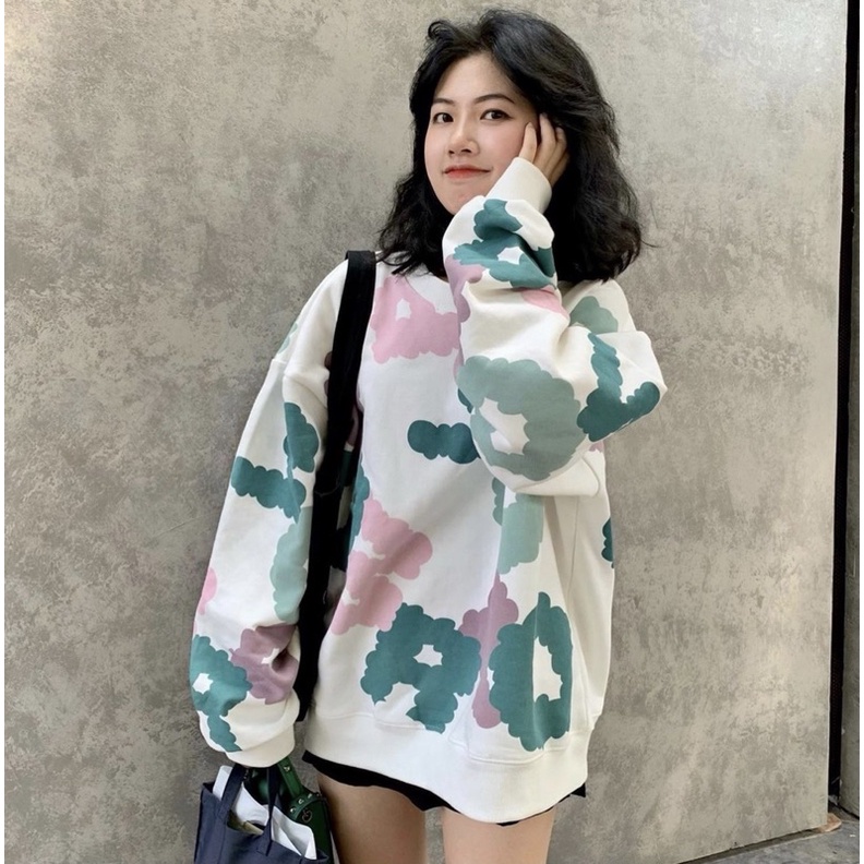 Áo sweater hoạ tiết chữ màu