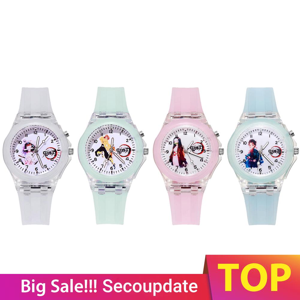 Đồng Hồ Đeo Tay Silicon Phát Sáng Mặt Hoạt Hình Anime Đáng Yêu Dành Cho Bé