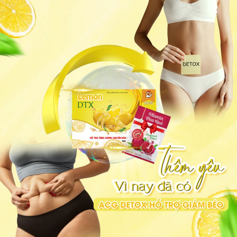 Giảm cân cấp tốc vị chanh 🍋 ACGC DETOX Tặng Vitamin Hoa Quả