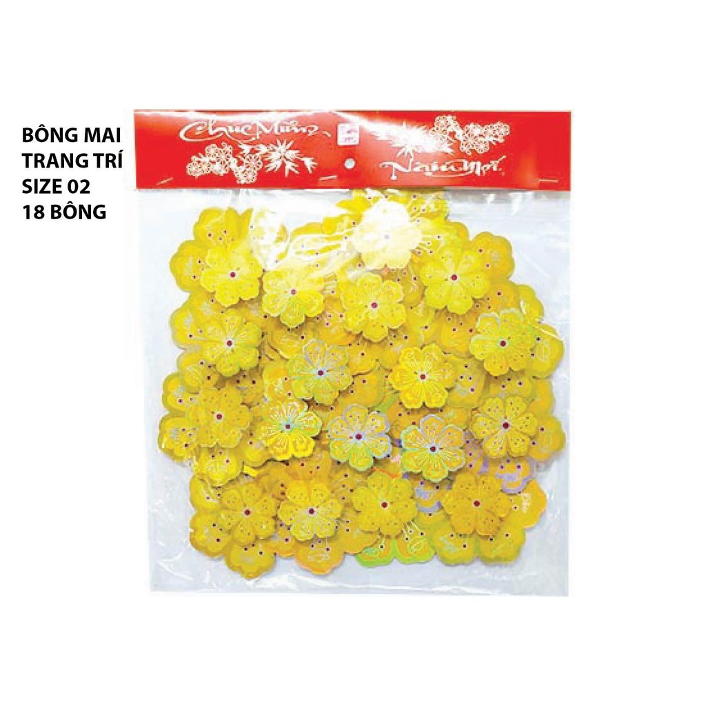 Set hình dán hoa mai vàng 3D chào Xuân- Tặng kèm keo 2 mặt