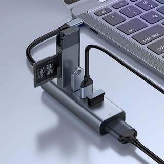 BỘ CHUYỂN ĐỔI TYPE-C SANG 4 CỔNG USB + HDMI BASEUS CAHUB-N0G