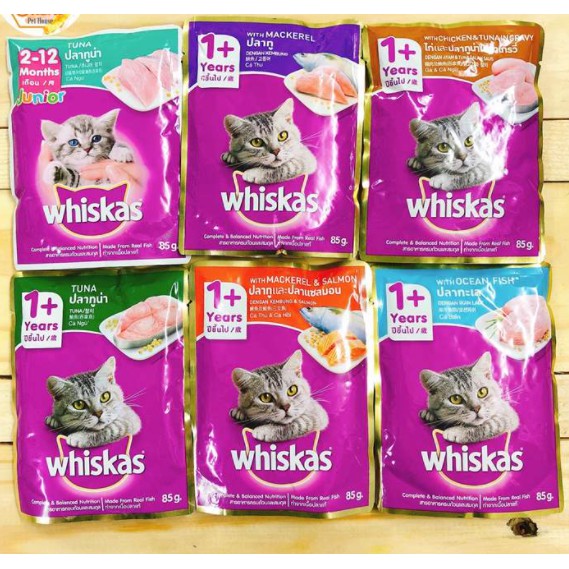 Pate mèo Whiskas mèo lớn giá rẻ 80g_3 vị tuỳ chọn