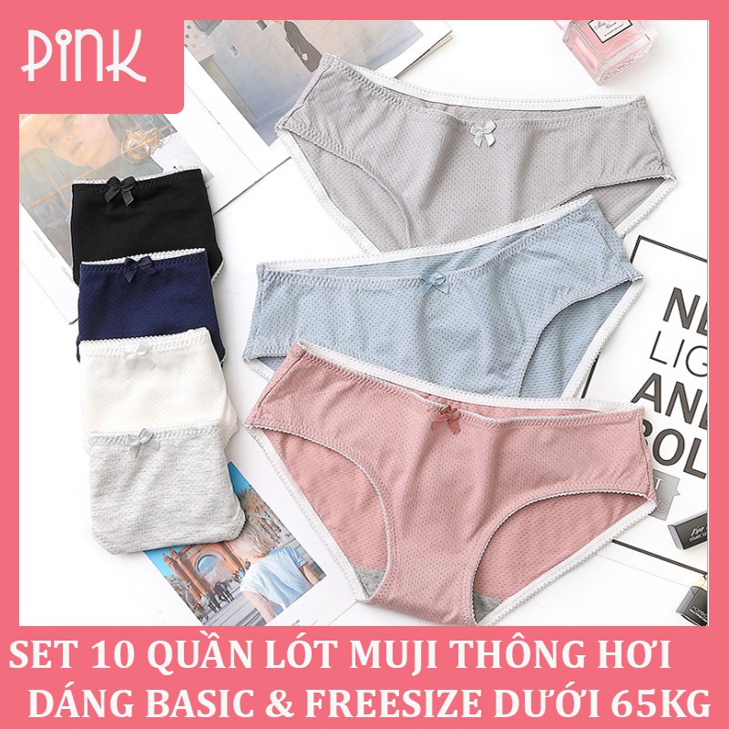 [TẶNG QUÀ & GIẢM 10K][HÀNG CAO CẤP]SET 10 QUẦN LÓT MUJI THÔNG HƠI CAO CẤP