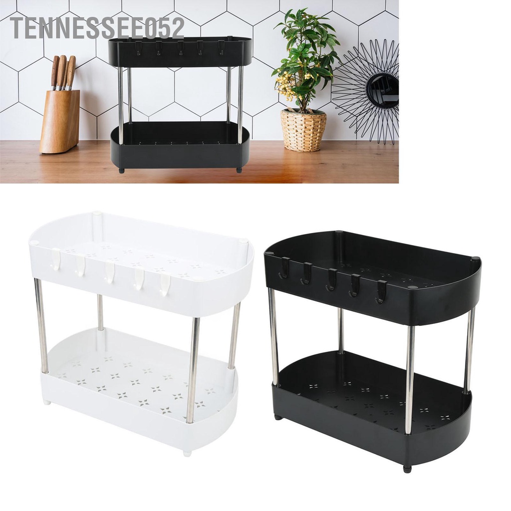 Tennessee052 Dưới bồn rửa tổ chức 2 tầng rỗng ngoài ABS Tủ phòng tắm với giá đỡ bằng thép không gỉ và 5 móc