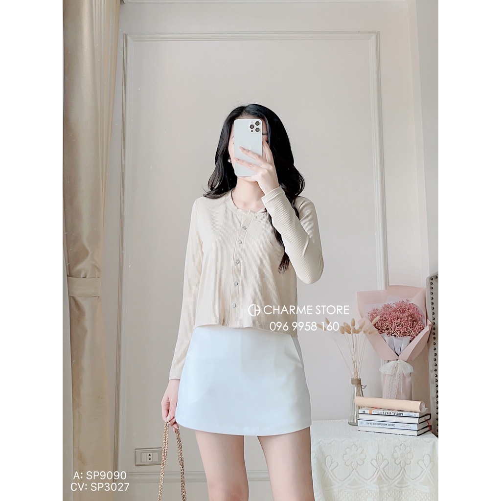 Áo khoác cardigan nữ dáng ngắn thiết kế Charme 9090 | BigBuy360 - bigbuy360.vn