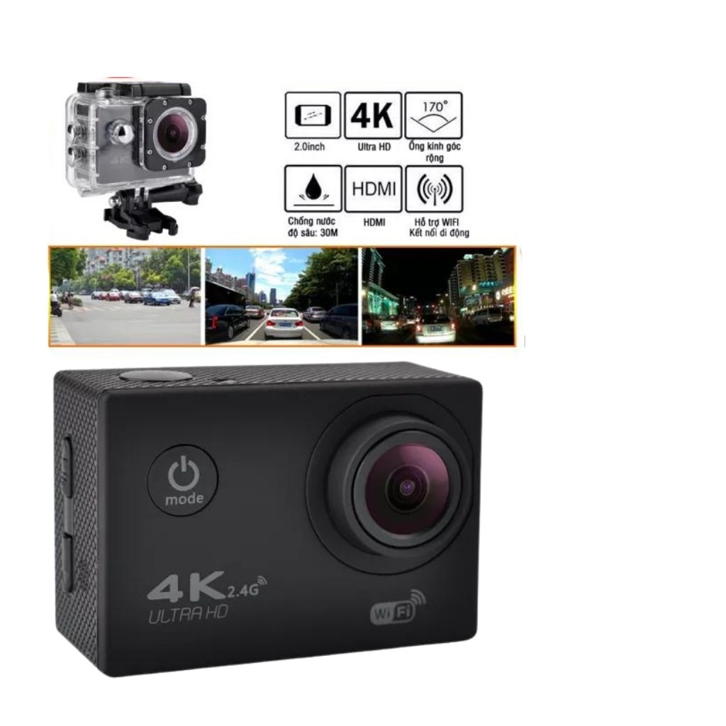 Camera Hành Trình Chống Nước 4K Sports Ultra HD Lấy Nét Tự Động