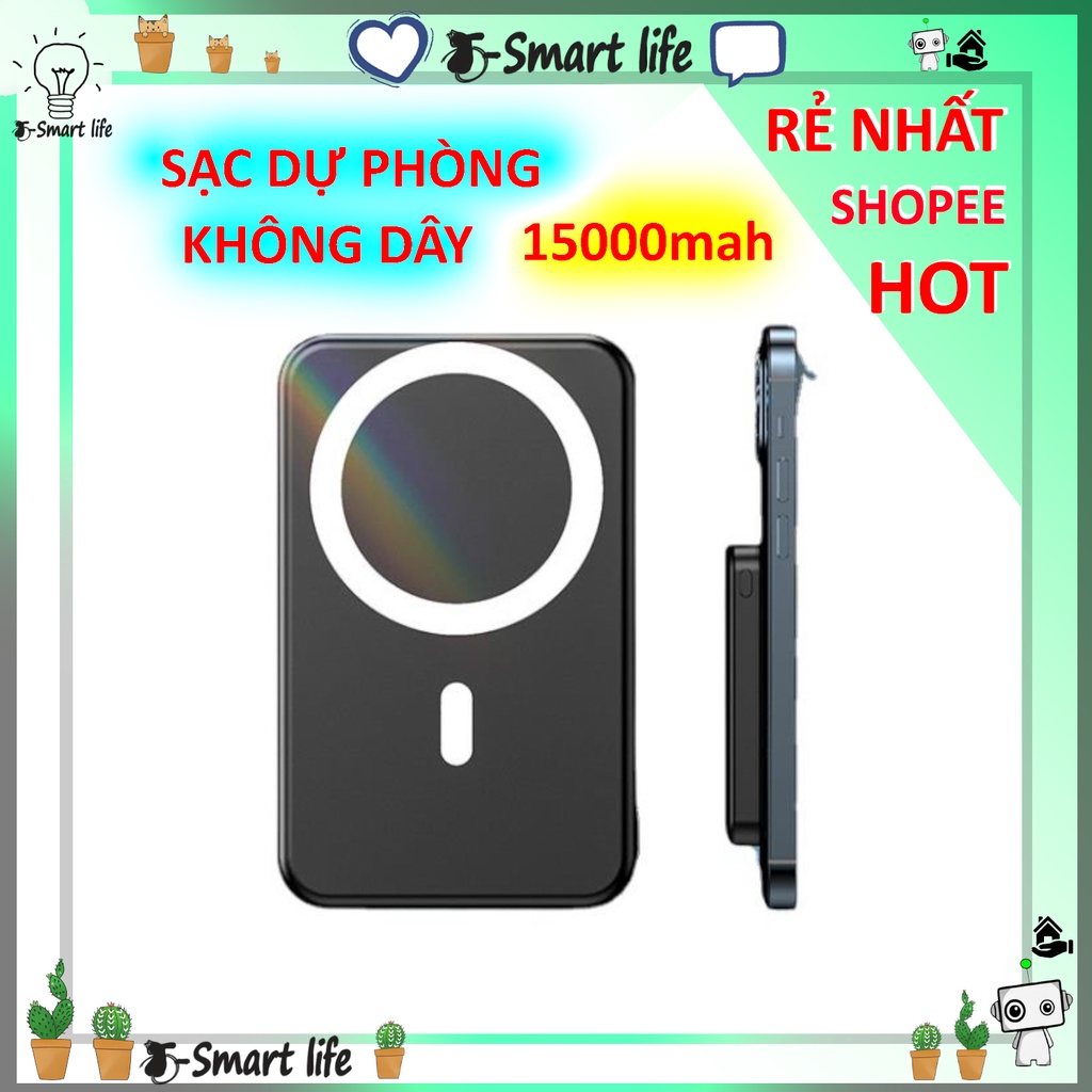 Sạc dự phòng ko dây  Pin khỏe Bảo Hành 6 Tháng Nhỏ gọn cao cấp