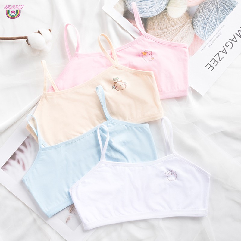 Áo Bra Thể Thao Chất Liệu Cotton Co Giãn Cho Bé Gái