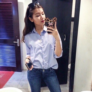 Áo sơ mi nữ dài tay dáng suông