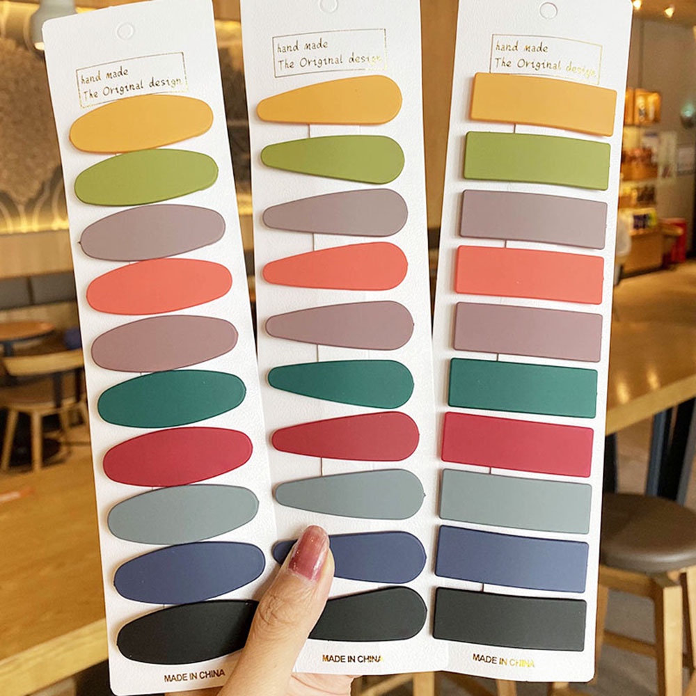 Set 10 kẹp tóc màu sắc ngọt ngào thời trang xinh xắn cho nữ