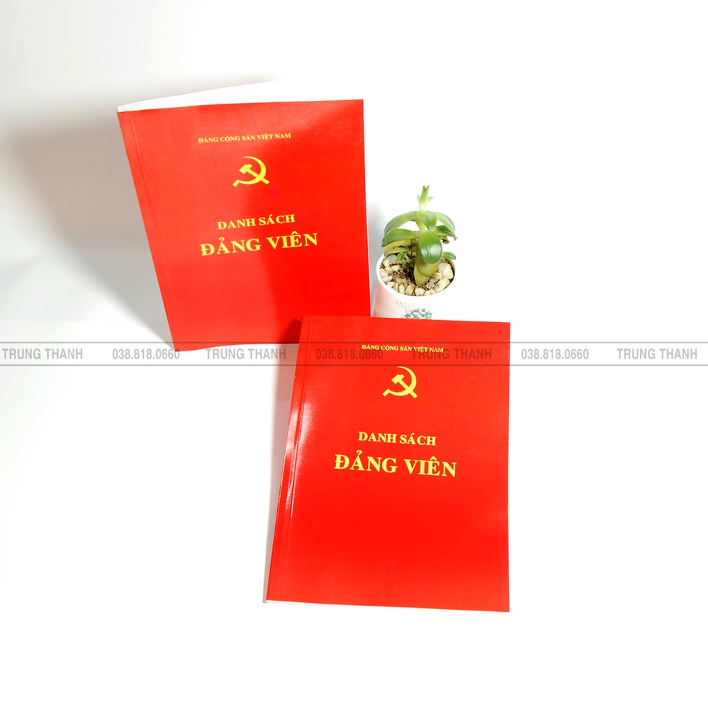 Sổ danh sách đảng viên, kích thước A4, ruột 160 trang
