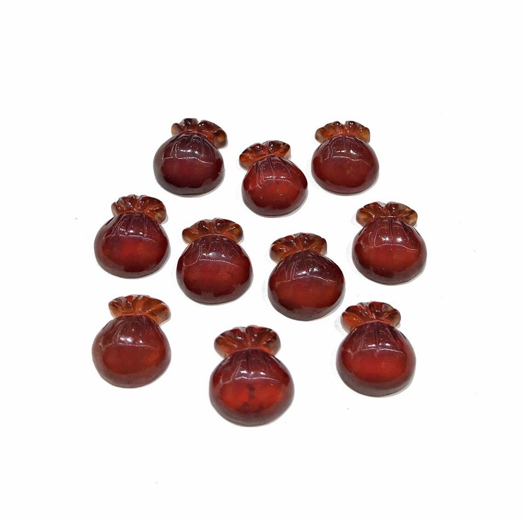 Charm Túi Tiền Tài Lộc Garnet Ngọc Hồng Lựu đỏ đẹp hàng thiên nhiên thiết kế C150 - Hợp tất cả các mệnh