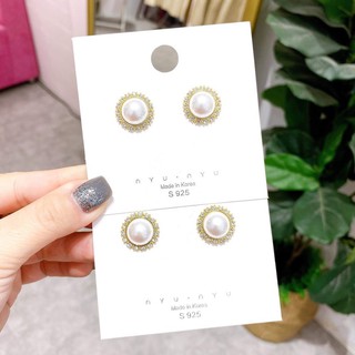 Bông tai tròn đính đá siêu sang chảnh