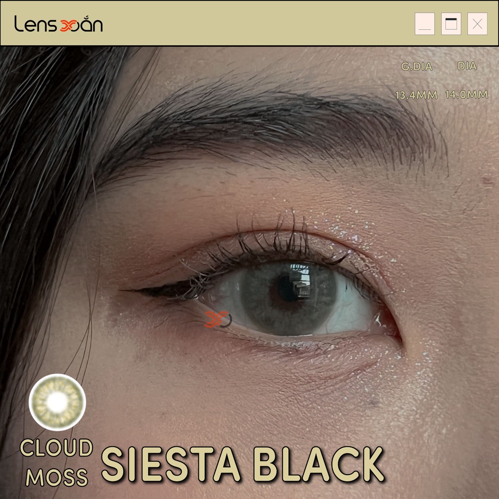 KÍNH ÁP TRÒNG CAO CẤP SIESTA BLACK CLOUD MOSS: LENS NÂU ÁNH RÊU SÁNG TRONG| PC HYDROGEL LENS| COLOR CL| LENS XOẮN