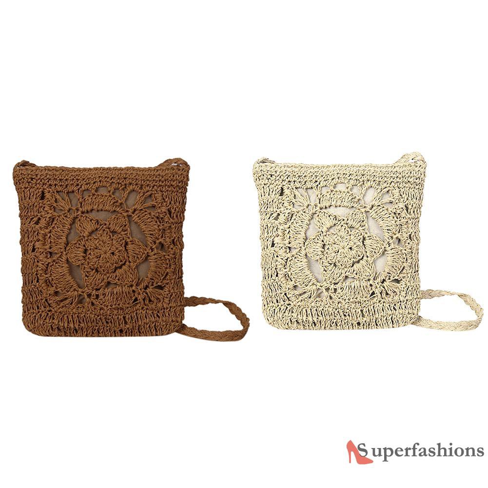 【Hot Sale】Summer Beach Women Girls Crochet Braid Bags Shoulder Vintage Messenger Bag