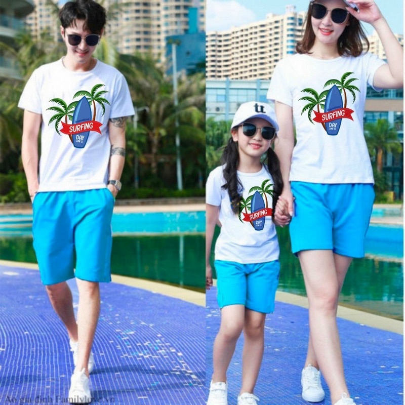 Áo gia đình, áo nhóm đi biển chất thun cotton co dãn thoáng mát, đủ size và màu (Shop có bán kèm quần_Ib Shop nhé)