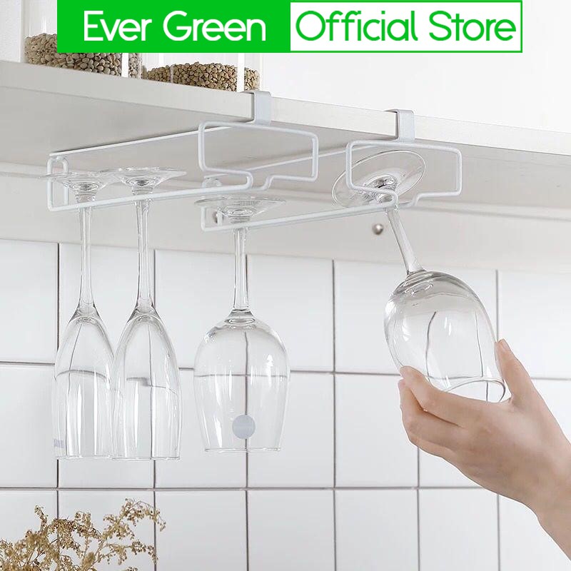 Giá treo ly rượu vang cao cấp bằng thép không gỉ, kệ treo ly rượu vang tiện dụng EVERGREEN