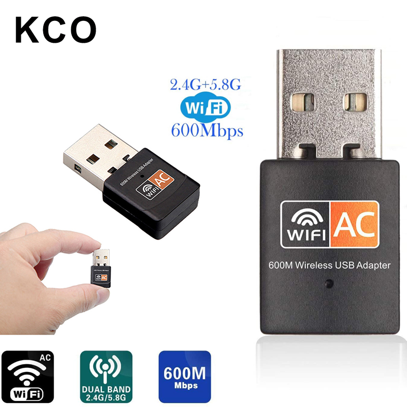 Thiết bị điều hợp wifi KCO AC3 giao diện USB 600mbps 2 kênh 2.4G/ 5G cho laptop/máy tính