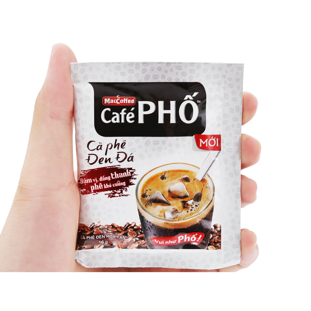 Hộp Cà Phê Phố Đen Đá MacCoffee - 10 Gói x 16g