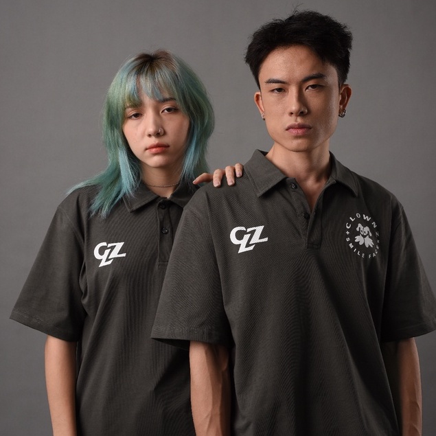 Áo thun polo tay lỡ local brand Clownz Basic, áo phông cổ bẻ unisex, vải cotton nam nữ form rộng