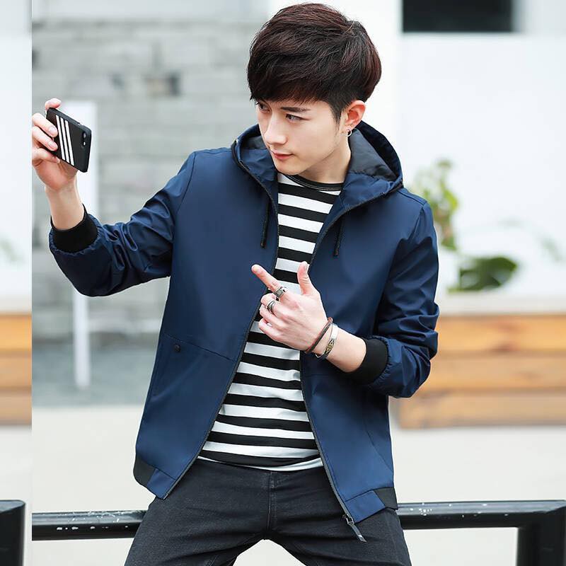 Áo khoác dù nam có nón Pigofashion AK23 (xanh đen) | BigBuy360 - bigbuy360.vn