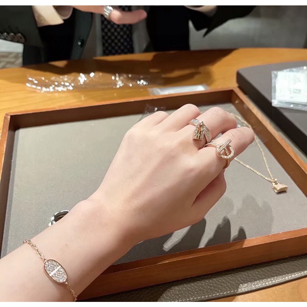 Nhẫn Mạ Vàng Hồng 925 Đính Đá Thời Trang Cho Cặp Đôi