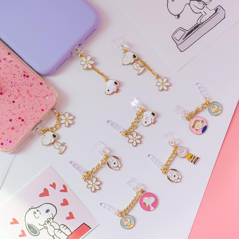 Nút Bịt Chống Bụi Cho Cổng Sạc Điện Thoại Di Động Hình Charlie Snoopy