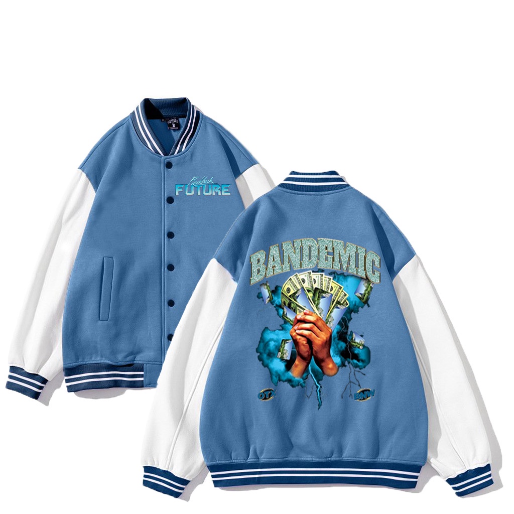 Áo Varsity Jacket - Áo Khoác Bomber Cardigan 4 Màu BREND MONEY phối bo Siêu Hot ( có form rộng XL ) - LP.STORE