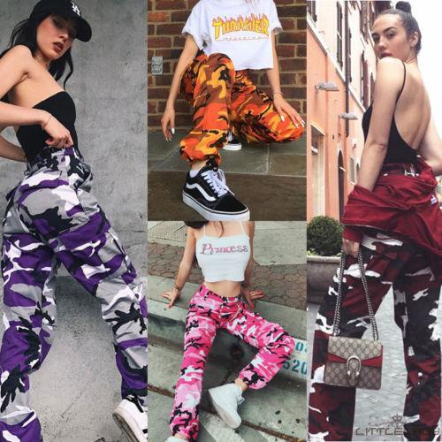 ☛☏❤Fashin Womens Camo Cargo Trousers Casual Pants Military Army Combat Camouflage Jeans | BigBuy360 - bigbuy360.vn