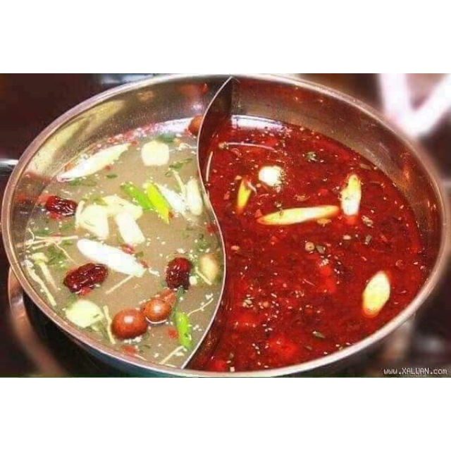 NỒI LẨU 2 NGĂN INOX KÈM NẮP ĐẬY LOẠI TO