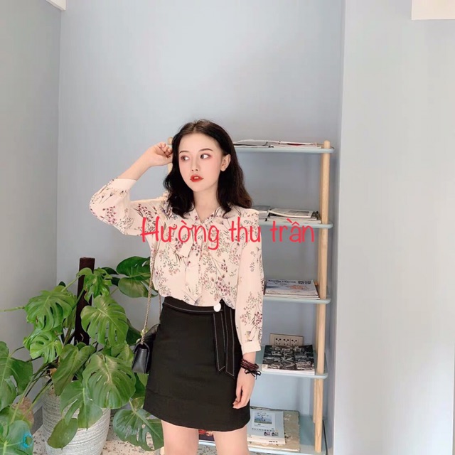 Chân Váy Chữ A Chân Váy Ngắn Công Sở Cạp Cách Điệu Trần Chỉ 1 Cúc