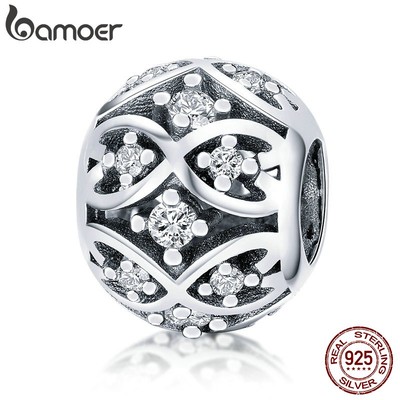 Charm vòng tay Bamoer SCC732 bằng bạc 925 sterling DIY thanh lịch