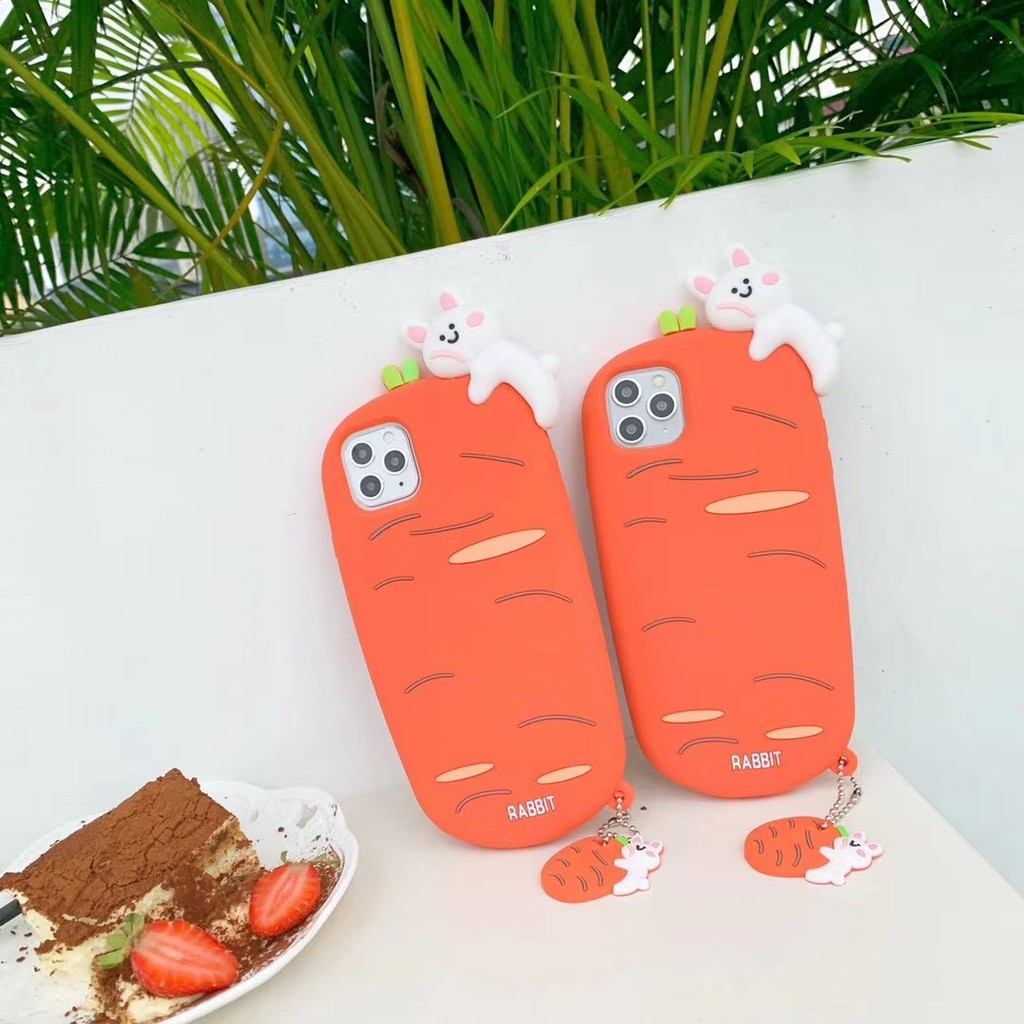 Ốp điện thoại silicone dẻo hình củ cà rốt và thú thỏ đáng yêu thời trang cho IPHONE 11PROMAX X XS MAX XR 6 6S 7 8PLUS 12 pro max | BigBuy360 - bigbuy360.vn