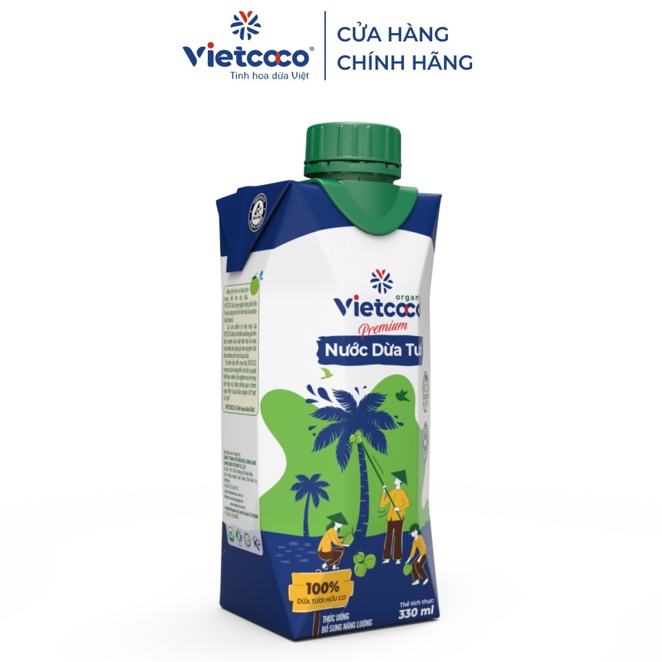 Nước Dừa Tươi  330 ml VIETCOCO 100% Organic
