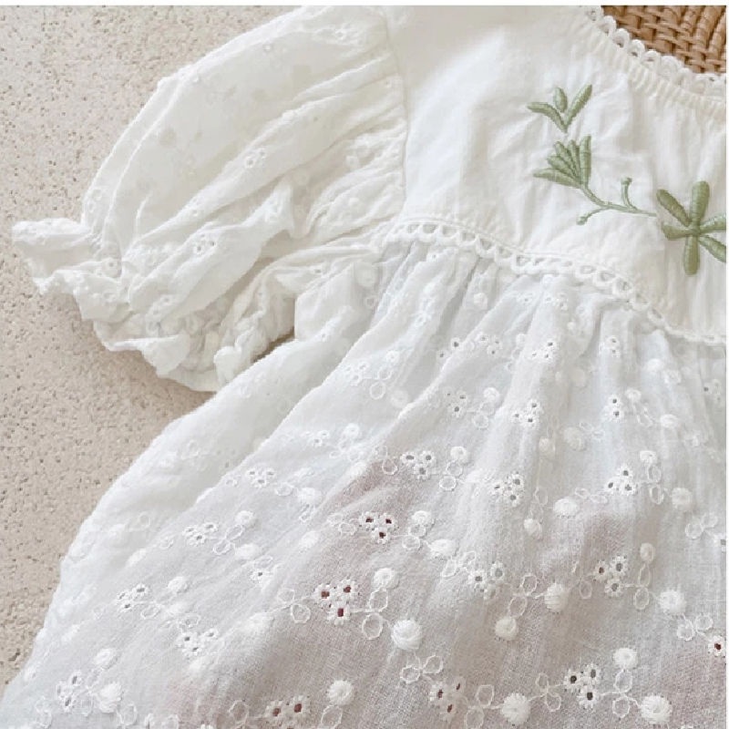 Bộ Áo Ren Ngắn Tay + Quần Short Màu Xanh Lá Thời Trang Cho Bé Gái