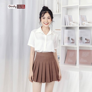 Chân váy xếp ly tennis ngắn GINDY dáng xòe lưng cao thời trang công sở, học sinh năng động V20017