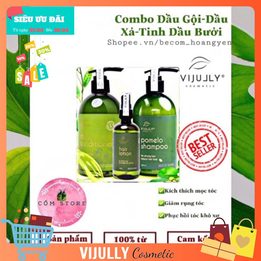 Dầu gội bưởi-Dầu xả dừa-Tinh dầu bưởi Vi Jully TRỊ RỤNG TÓC-KÍCH MỌC TÓC-PHỤC HỒI TÓC KHÔ XƠ