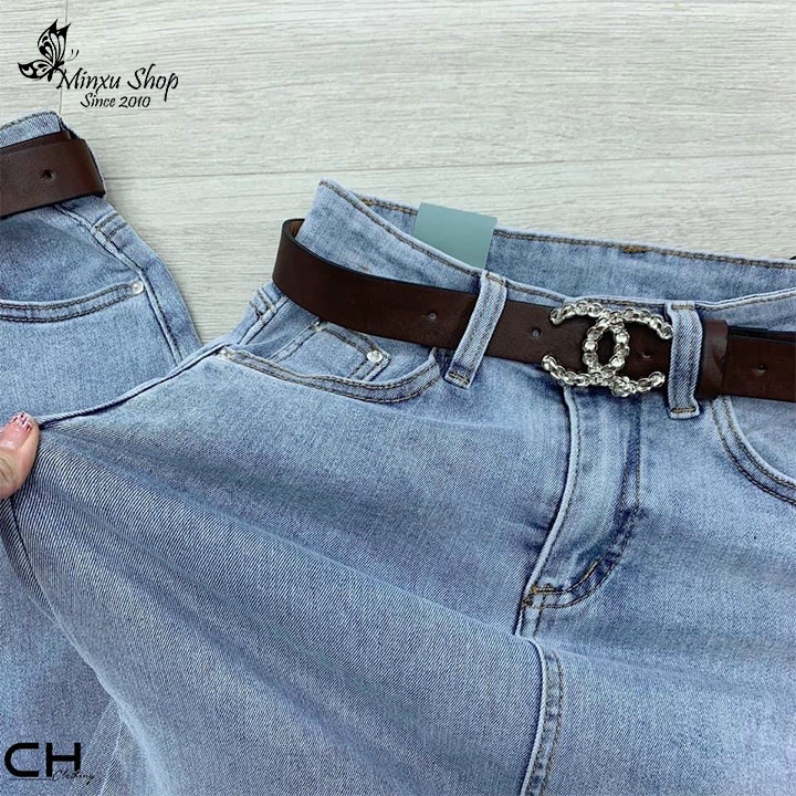 Chân váy bò xẻ sau dáng dài, chân váy denim lưng cao quyến rũ, hách dáng cho nữ hàng Quảng Châu CAO CẤP MÃ Q7021