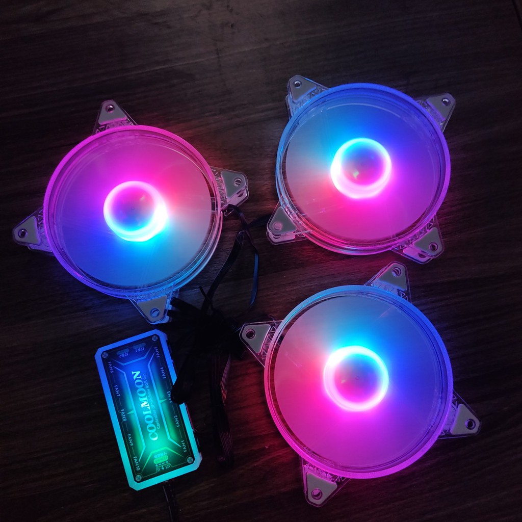 Quạt tản nhiệt máy tính, Fan case KNC, Fan Led VIP RGB đồng bộ Hub Quạt Coolmoon