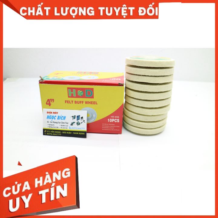 [RẺ VO ĐỊCH] Bánh Nỉ Trắng HD Đánh Bóng 100mm