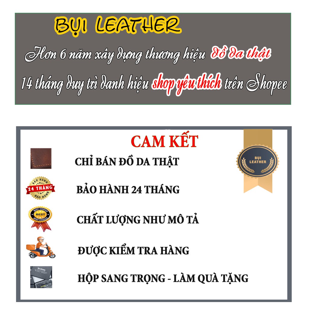 Ví da nam cao cấp Bụi Leather V110-da bò Pullup Wax