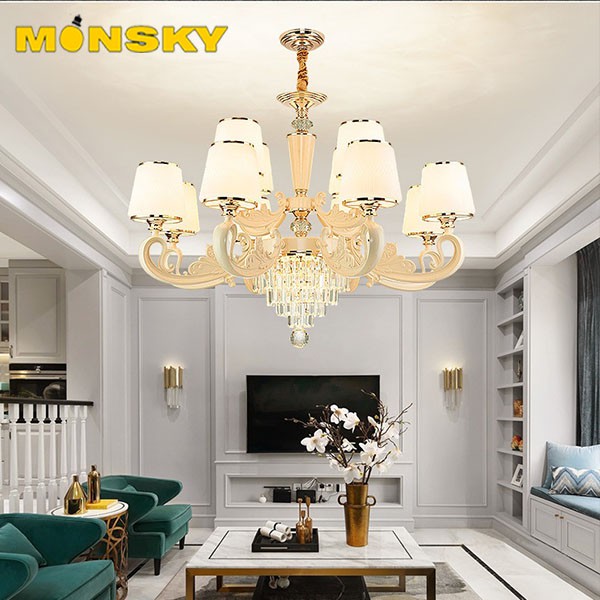 Đèn chùm MONSKY EGO pha lê 15 tay hiện đại tiết kiệm năng lượng - kèm bóng Led chuyên dụng