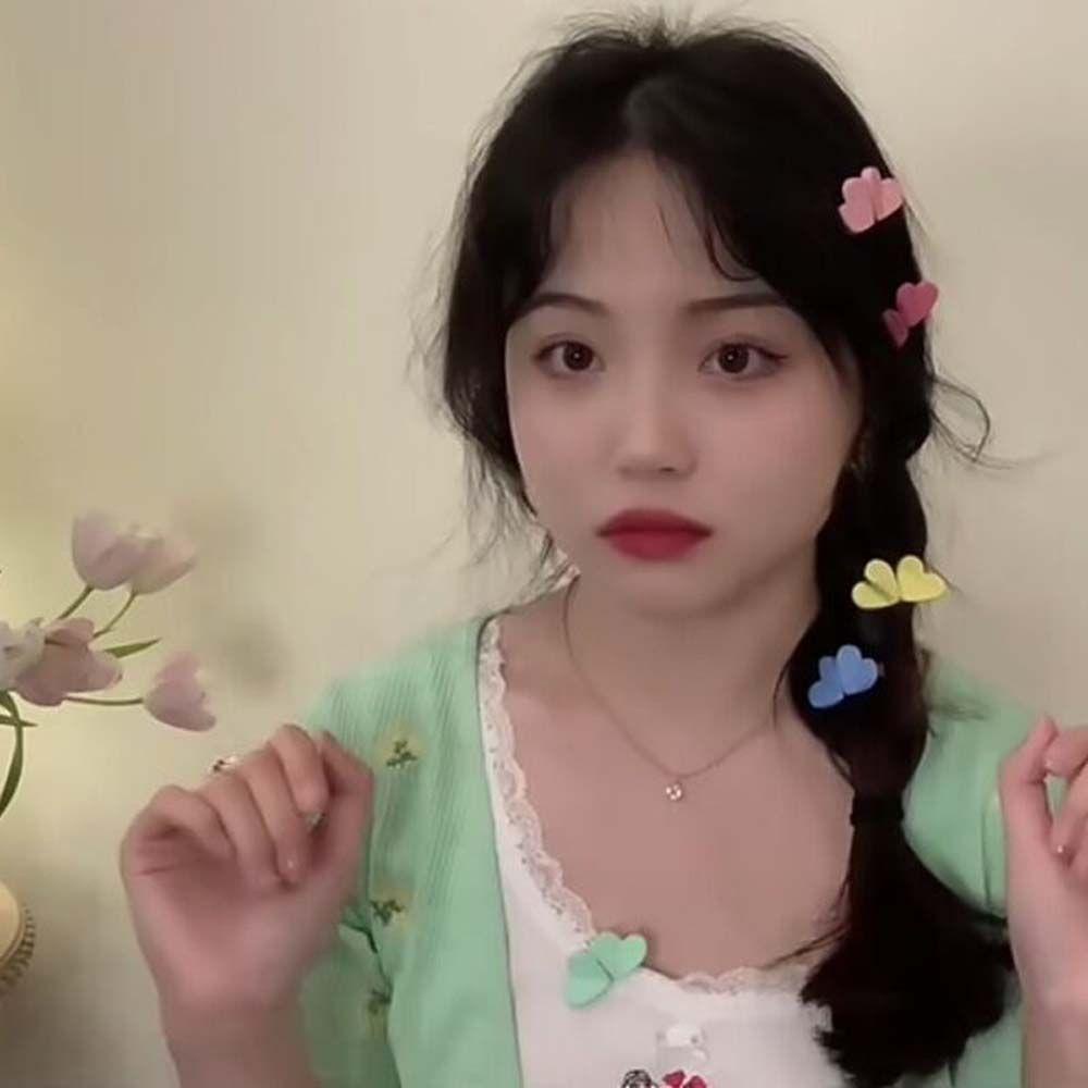 Kẹp Tóc Hình Trái Tim Màu Sắc Ngọt Ngào Phong Cách Hàn Quốc WMES15H
