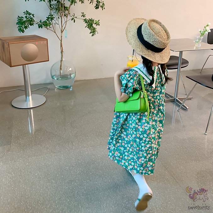 Đầm Công Chúa Cổ Búp Bê In Hoa Dễ Thương Thời Trang Mùa Hè Cho Bé Gái