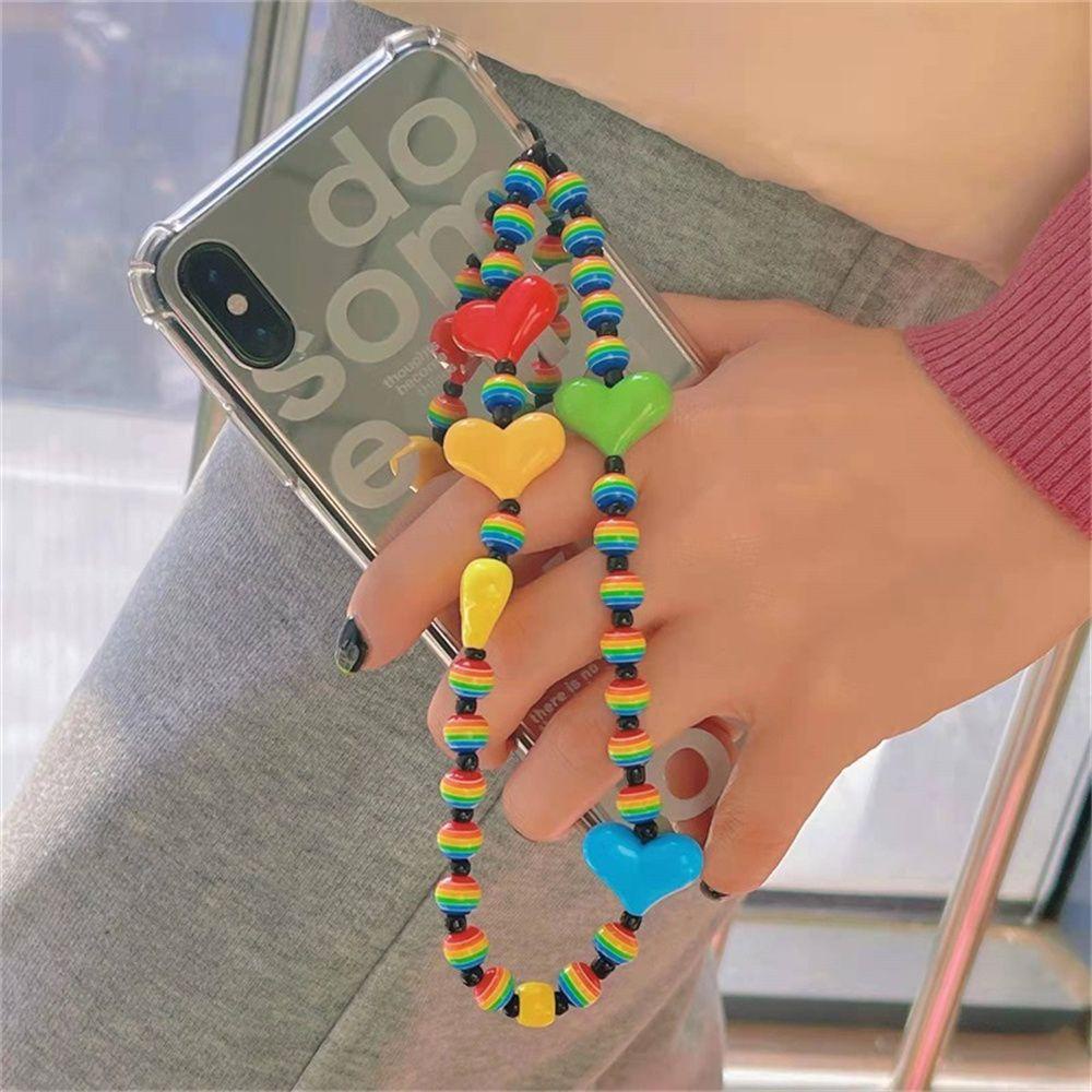 Dây Đeo Điện Thoại Màu Kẹo Ngọt Họa Tiết Hoa Xinh Xắn Cho Nữ