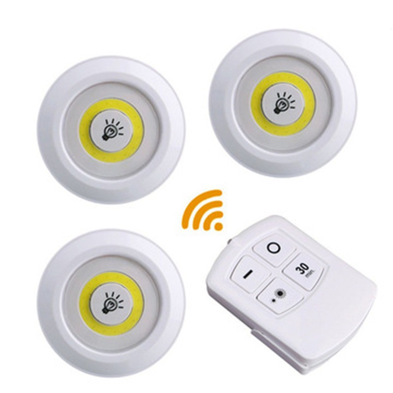 Đèn Led Dán Tường 3 Bóng Đa Năng 2 Chế Độ Ánh Sáng Kèm Điều Khiển Từ Xa