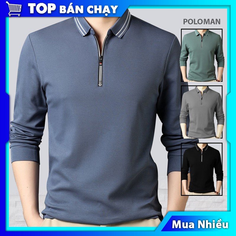 Áo thun nam PoLo thể thao có cổ dài tay mã TT77 phong cách Hàn Quốc Hot Trend thích hợp mặc thu đông